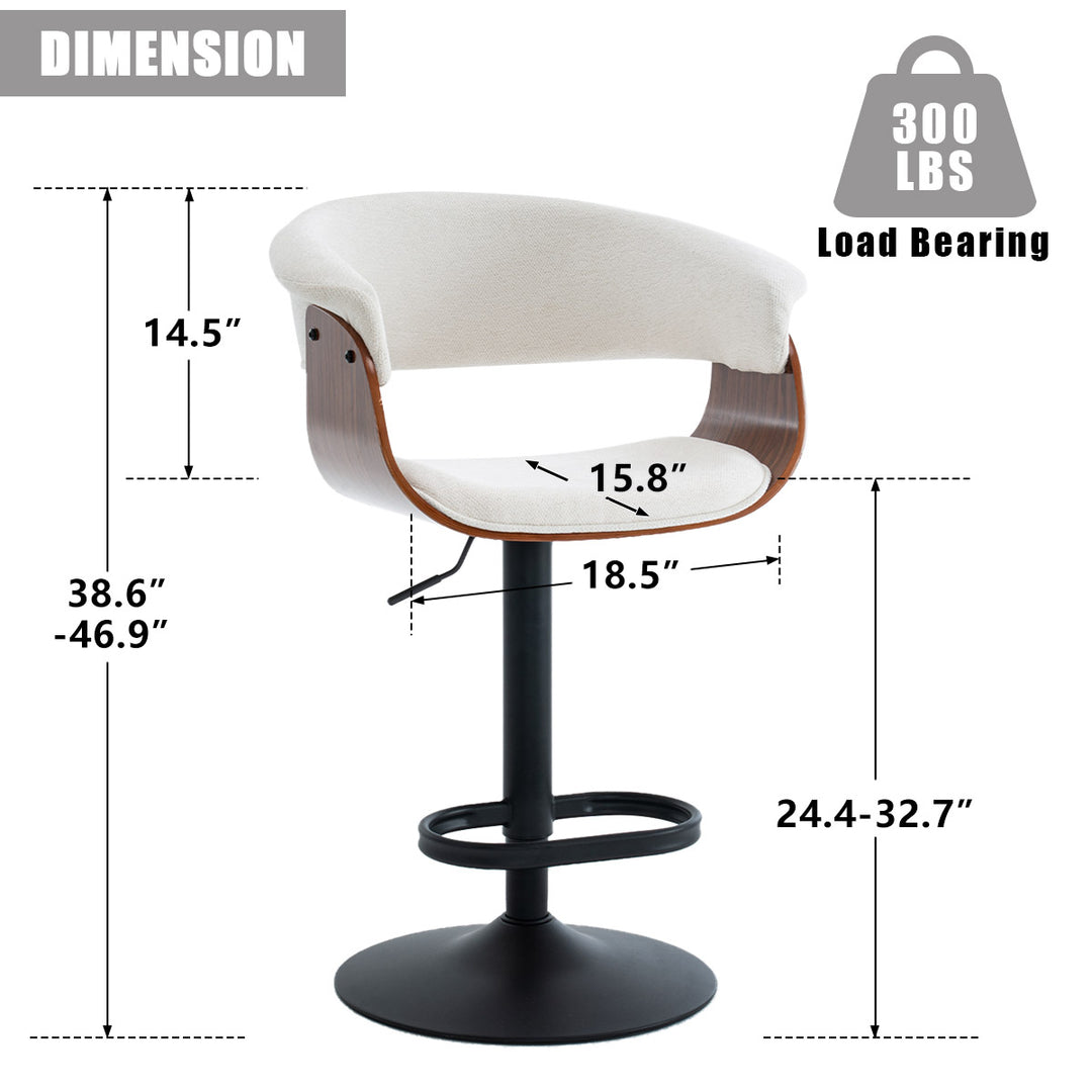 YOUNIKE Bar Stools Modern Upholstered Kitchen Island Chairs with Padded Back
