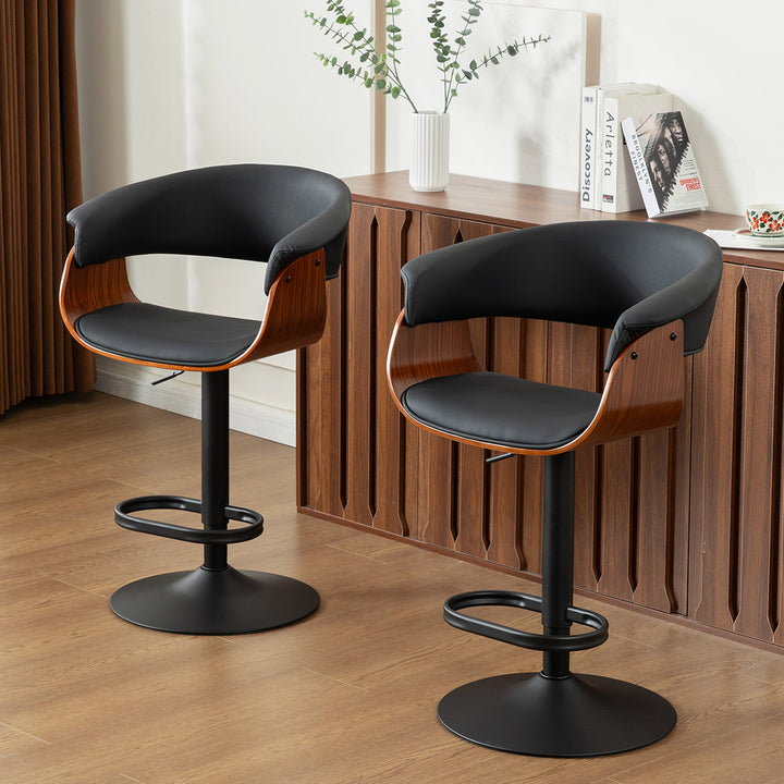YOUNIKE Bar Stools Modern Upholstered Kitchen Island Chairs with Padded Back
