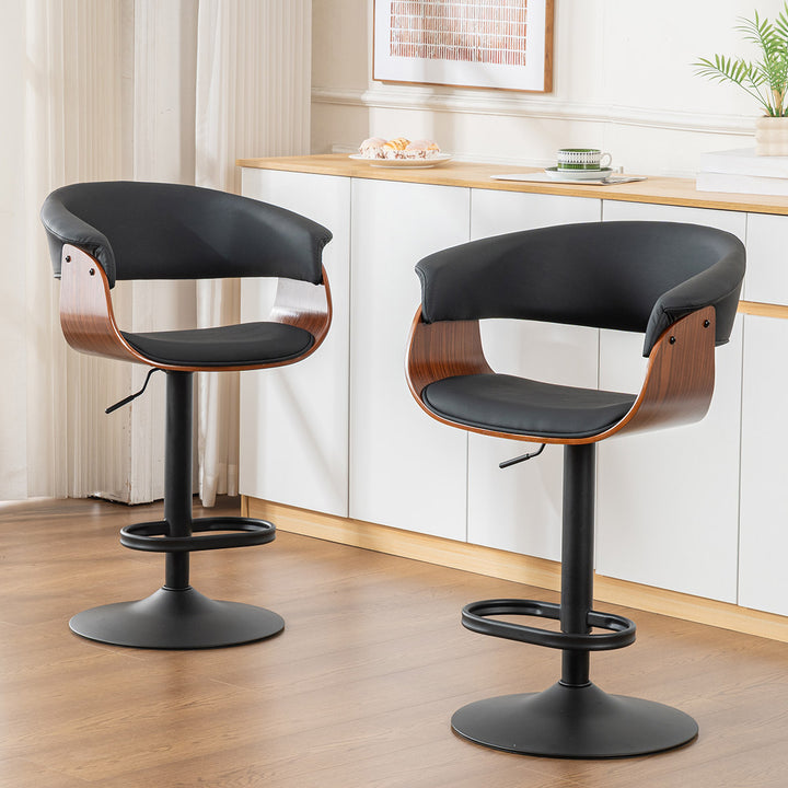 YOUNIKE Bar Stools Modern Upholstered Kitchen Island Chairs with Padded Back