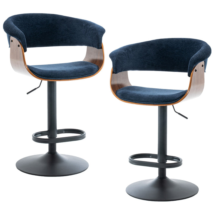 YOUNIKE Bar Stools Modern Upholstered Kitchen Island Chairs with Padded Back