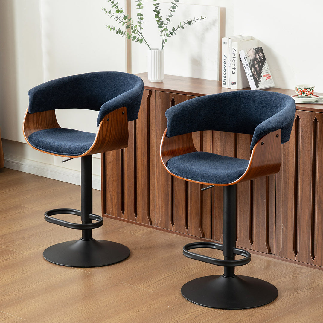 YOUNIKE Bar Stools Modern Upholstered Kitchen Island Chairs with Padded Back