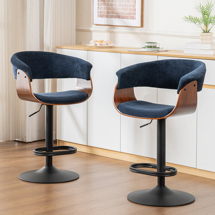 YOUNIKE Bar Stools Modern Upholstered Kitchen Island Chairs with Padded Back