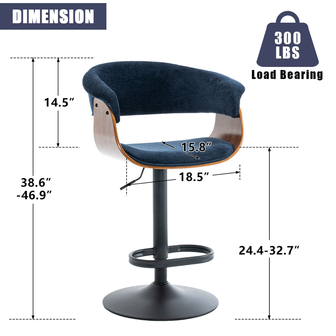 YOUNIKE Bar Stools Modern Upholstered Kitchen Island Chairs with Padded Back