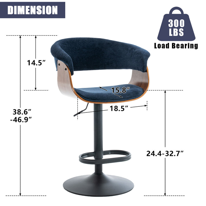 YOUNIKE Bar Stools Modern Upholstered Kitchen Island Chairs with Padded Back