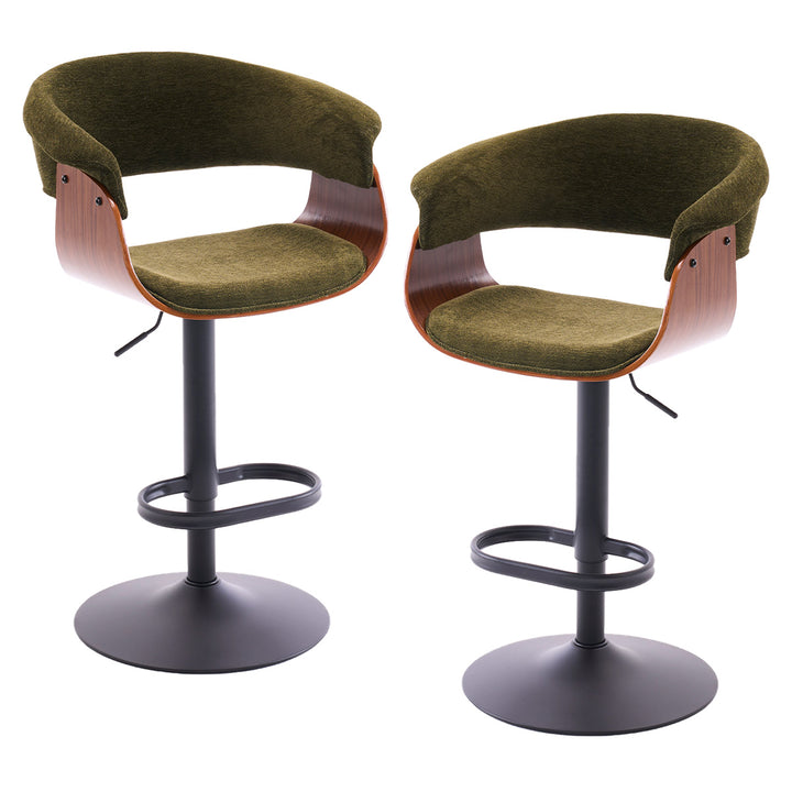 YOUNIKE Bar Stools Modern Upholstered Kitchen Island Chairs with Padded Back