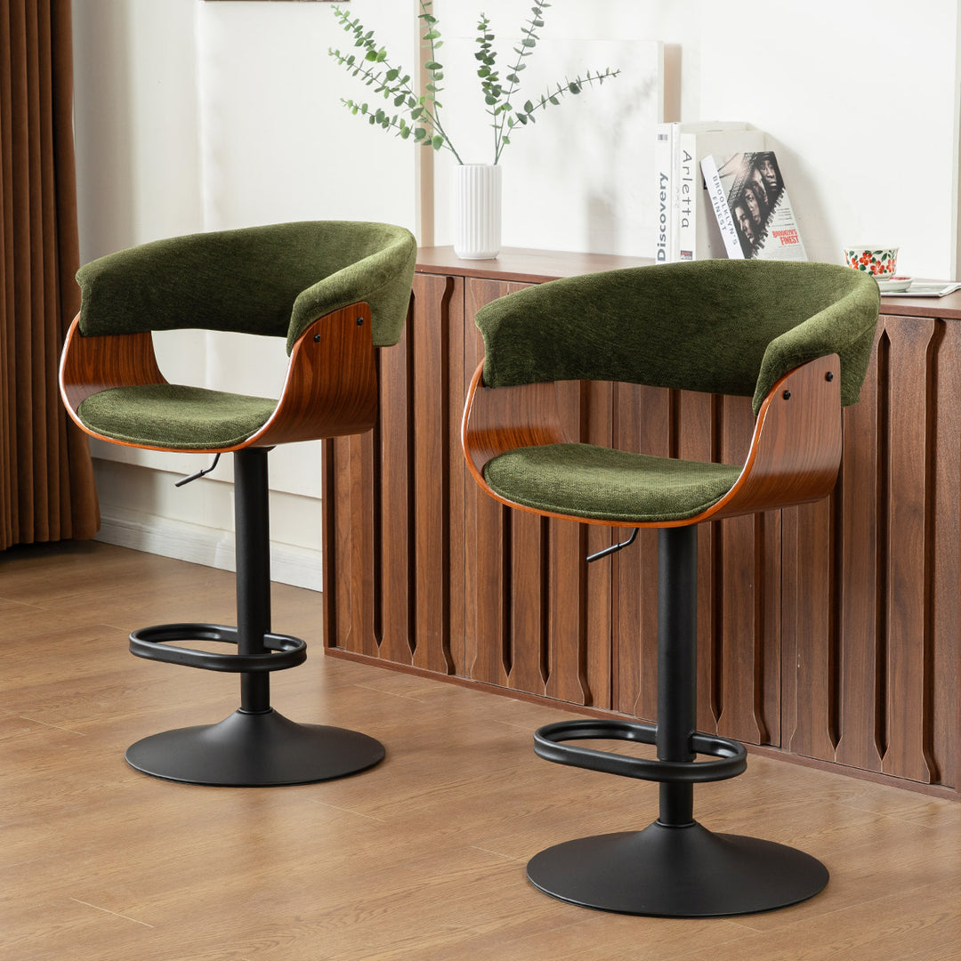 YOUNIKE Bar Stools Modern Upholstered Kitchen Island Chairs with Padded Back