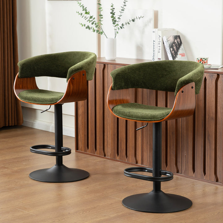YOUNIKE Bar Stools Modern Upholstered Kitchen Island Chairs with Padded Back