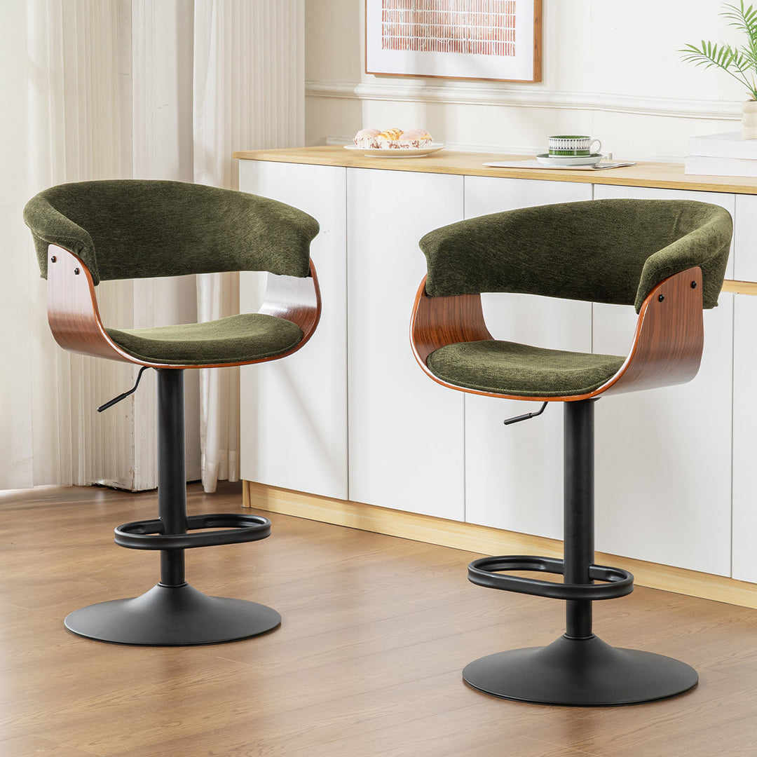 YOUNIKE Bar Stools Modern Upholstered Kitchen Island Chairs with Padded Back