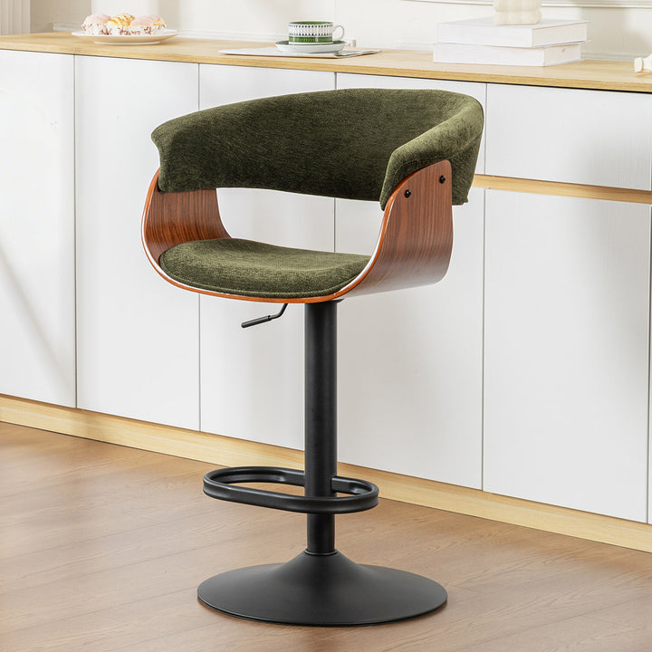 YOUNIKE Bar Stools Modern Upholstered Kitchen Island Chairs with Padded Back