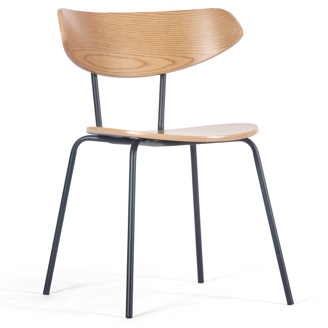 YOUNIKE Mid Century Modern Dining Chairs Set of 2 Sculpted Curved Wood Backrest