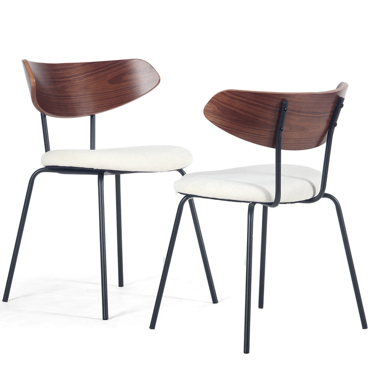 YOUNIKE Mid Century Modern Dining Chairs Set of 2 Sculpted Curved Wood Backrest