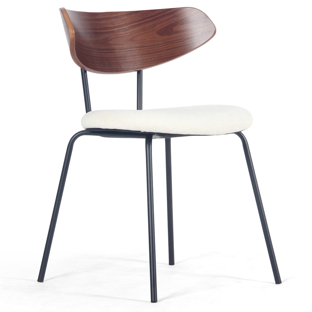 YOUNIKE Mid Century Modern Dining Chairs Set of 2 Sculpted Curved Wood Backrest