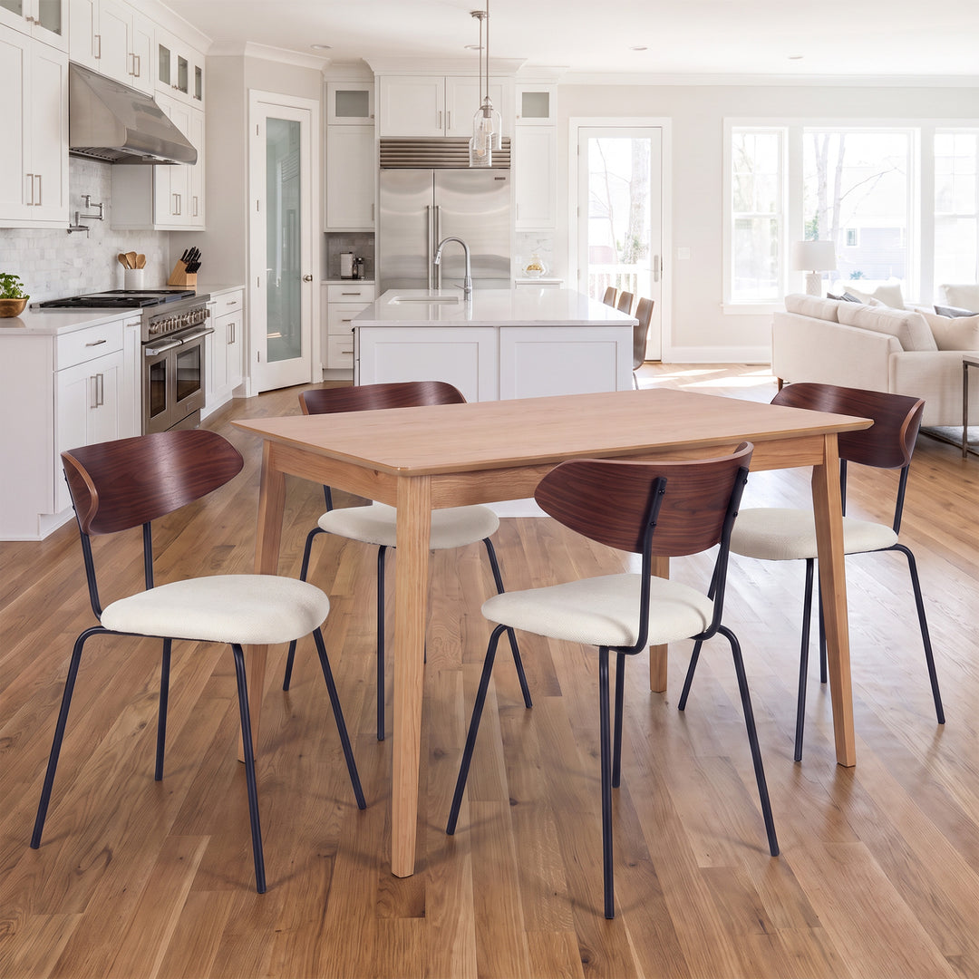 YOUNIKE Mid Century Modern Dining Chairs Set of 2 Sculpted Curved Wood Backrest