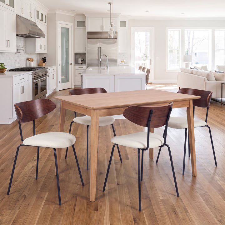 YOUNIKE Mid Century Modern Dining Chairs Set of 2 Sculpted Curved Wood Backrest