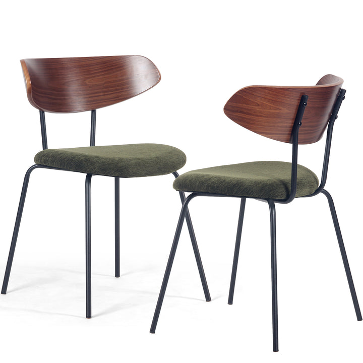 YOUNIKE Mid Century Modern Dining Chairs Set of 2 Sculpted Curved Wood Backrest