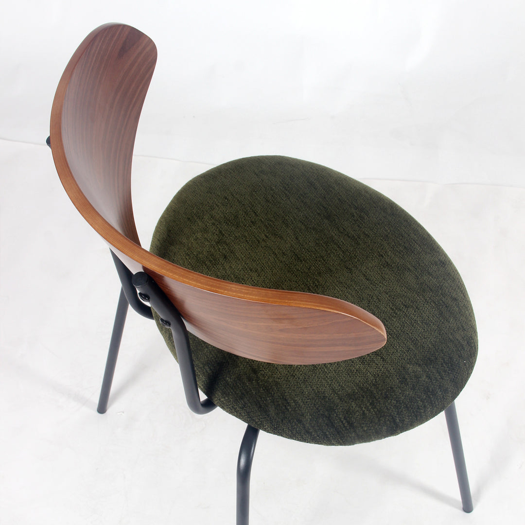YOUNIKE Mid Century Modern Dining Chairs Set of 2 Sculpted Curved Wood Backrest