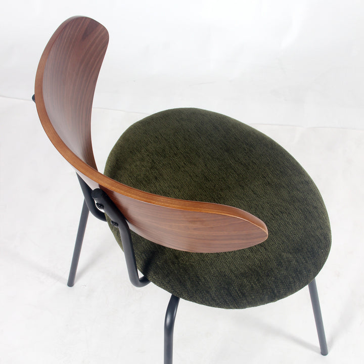 YOUNIKE Mid Century Modern Dining Chairs Set of 2 Sculpted Curved Wood Backrest