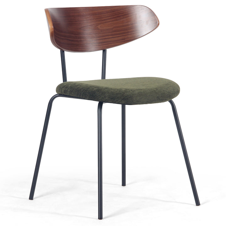 YOUNIKE Mid Century Modern Dining Chairs Set of 2 Sculpted Curved Wood Backrest