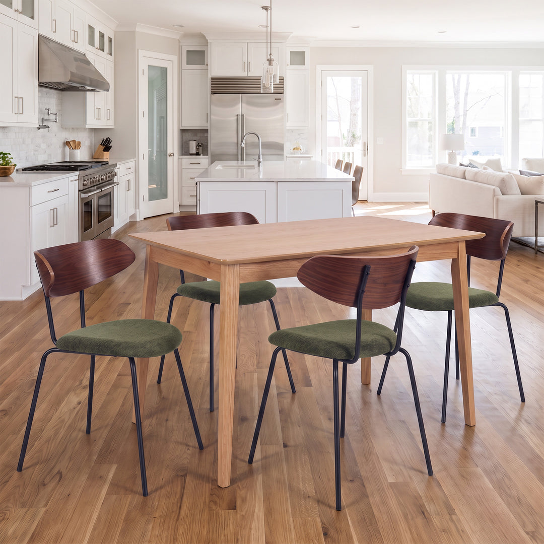 YOUNIKE Mid Century Modern Dining Chairs Set of 2 Sculpted Curved Wood Backrest