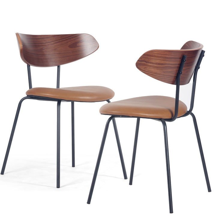 YOUNIKE Mid Century Modern Dining Chairs Set of 2 Sculpted Curved Wood Backrest