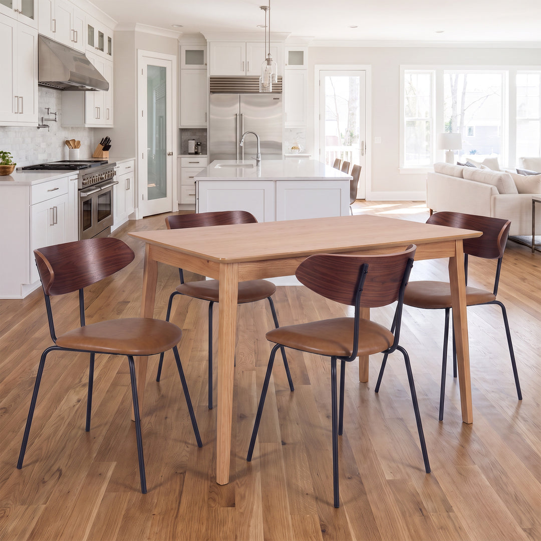 YOUNIKE Mid Century Modern Dining Chairs Set of 2 Sculpted Curved Wood Backrest