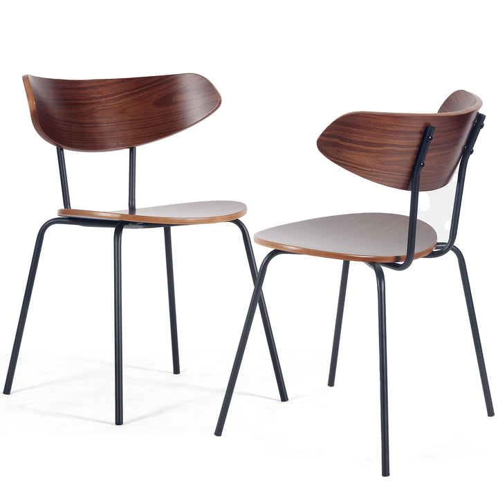 YOUNIKE Mid Century Modern Dining Chairs Set of 2 Sculpted Curved Wood Backrest