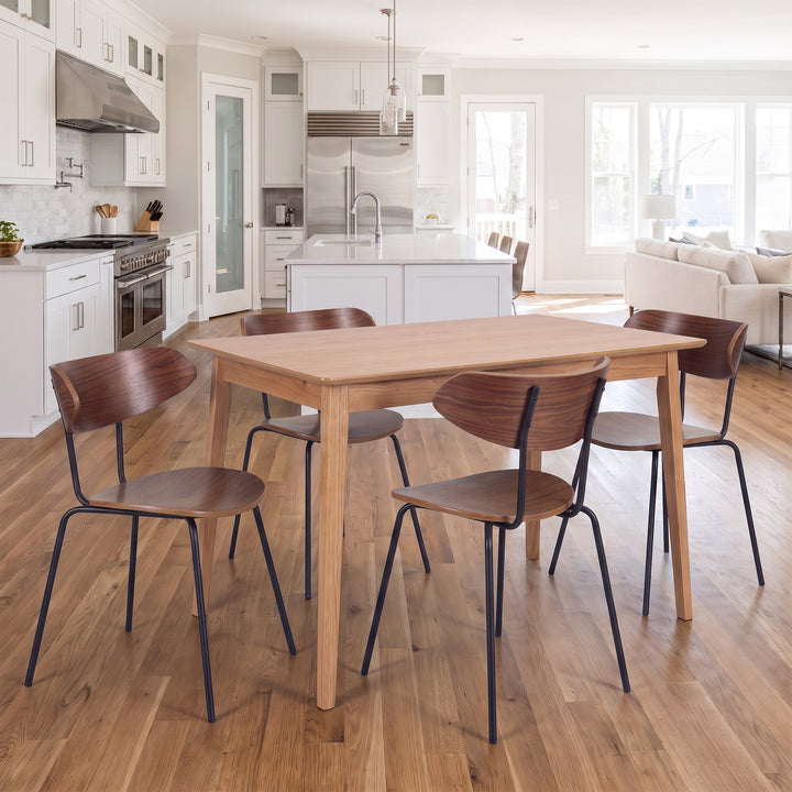 YOUNIKE Mid Century Modern Dining Chairs Set of 2 Sculpted Curved Wood Backrest