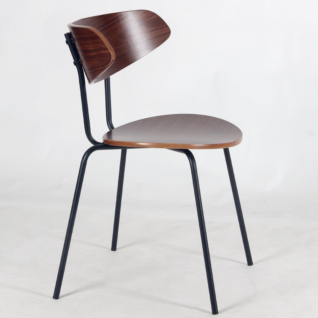 YOUNIKE Mid Century Modern Dining Chairs Set of 2 Sculpted Curved Wood Backrest
