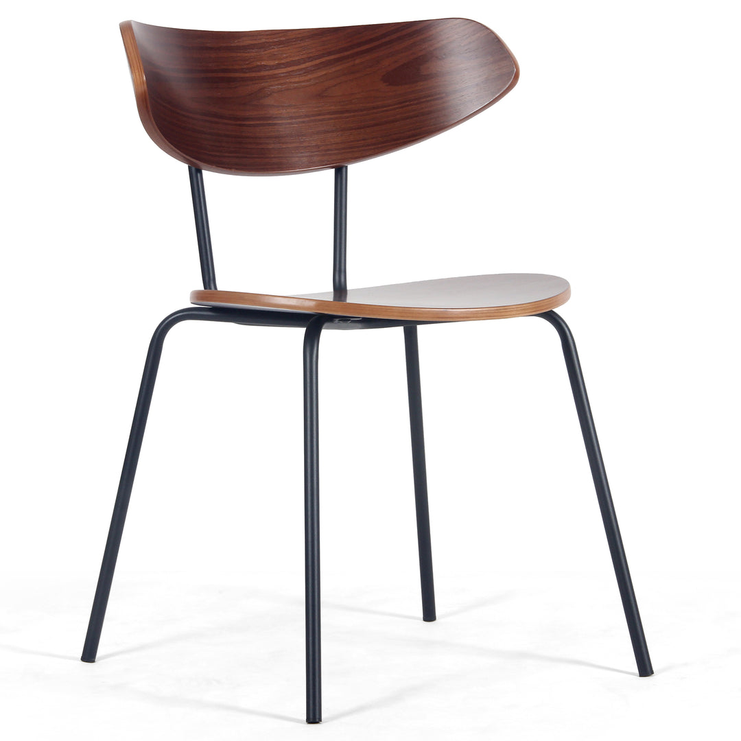 YOUNIKE Mid Century Modern Dining Chairs Set of 2 Sculpted Curved Wood Backrest