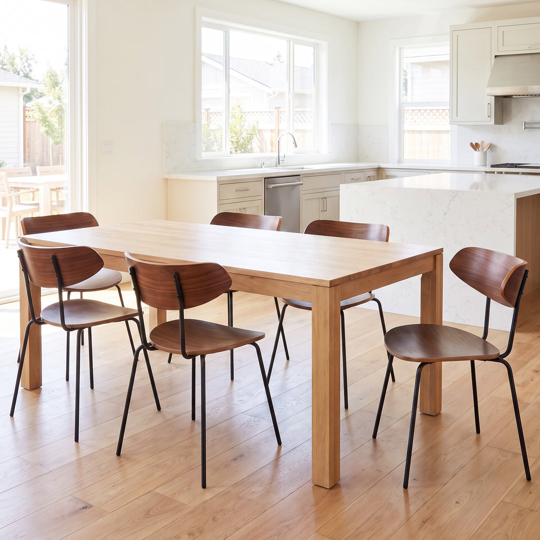 YOUNIKE Mid Century Modern Dining Chairs Set of 2 Sculpted Curved Wood Backrest