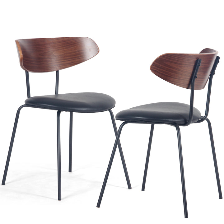 YOUNIKE Mid Century Modern Dining Chairs Set of 2 Sculpted Curved Wood Backrest