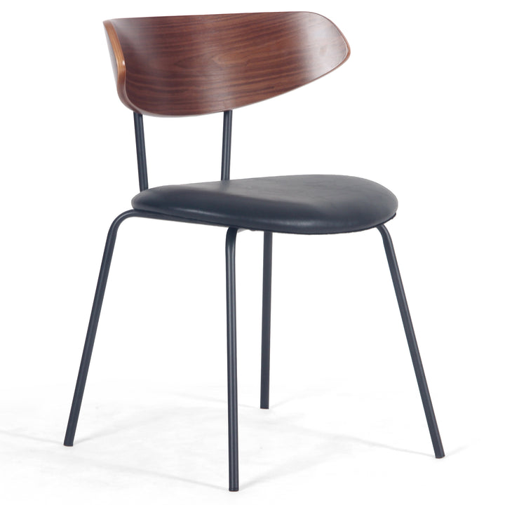 YOUNIKE Mid Century Modern Dining Chairs Set of 2 Sculpted Curved Wood Backrest