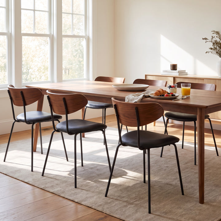 YOUNIKE Mid Century Modern Dining Chairs Set of 2 Sculpted Curved Wood Backrest