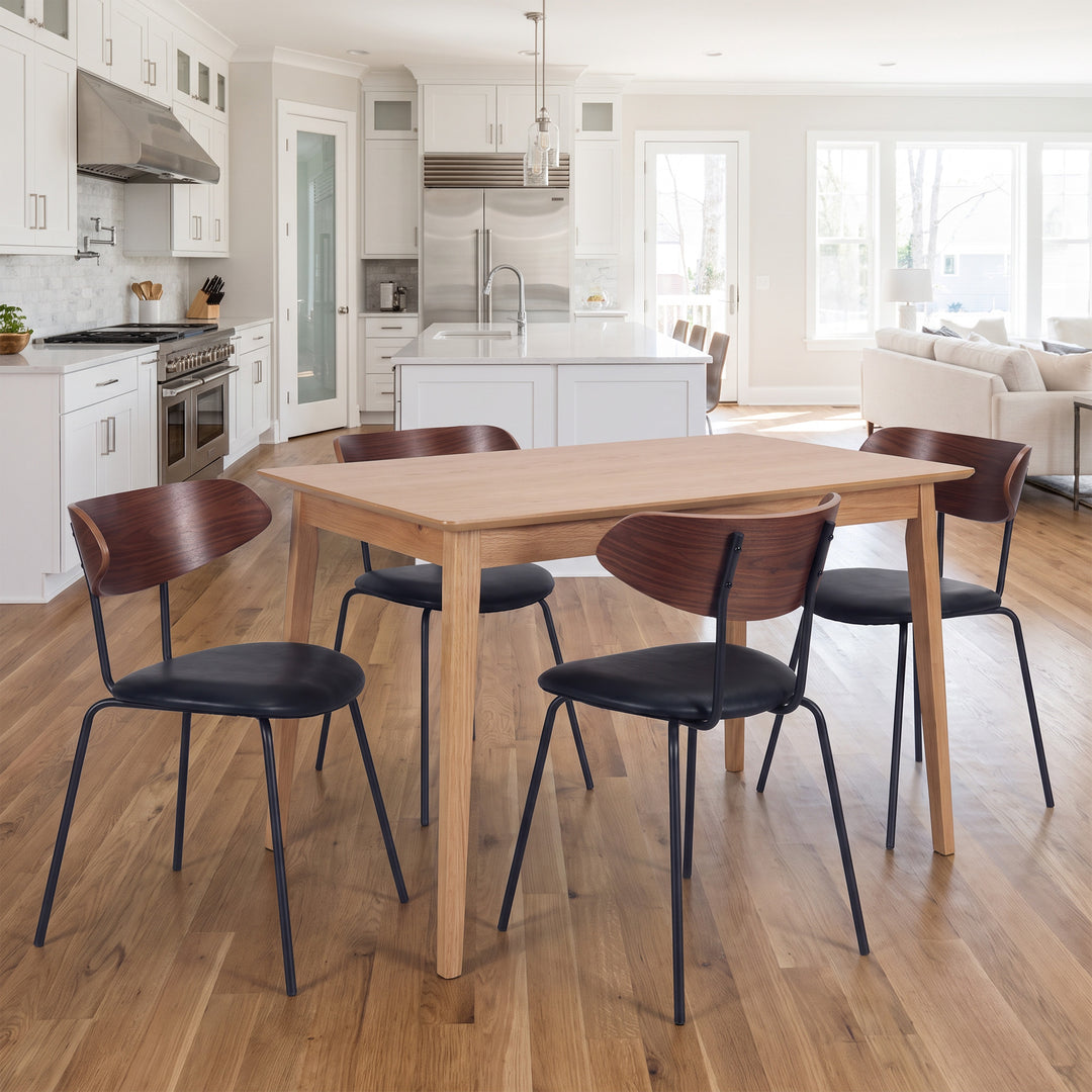 YOUNIKE Mid Century Modern Dining Chairs Set of 2 Sculpted Curved Wood Backrest