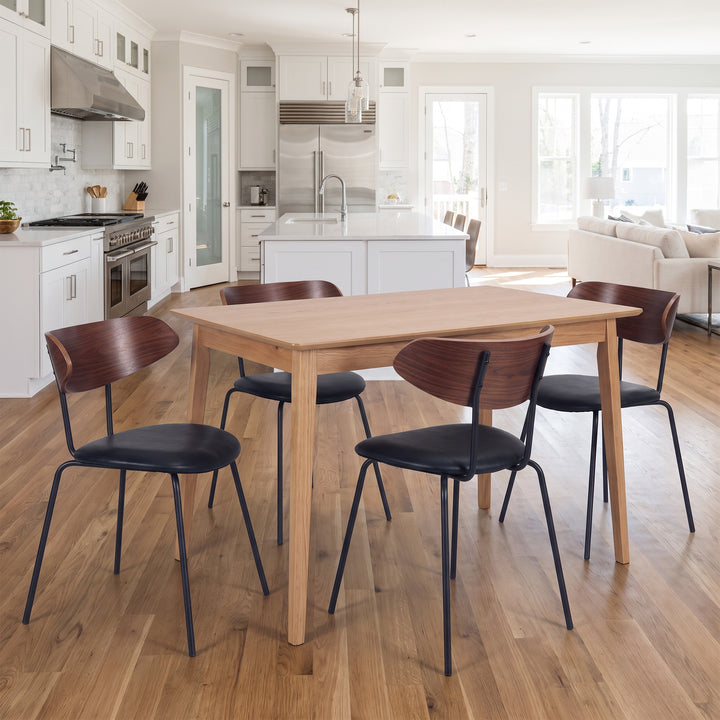 YOUNIKE Mid Century Modern Dining Chairs Set of 2 Sculpted Curved Wood Backrest