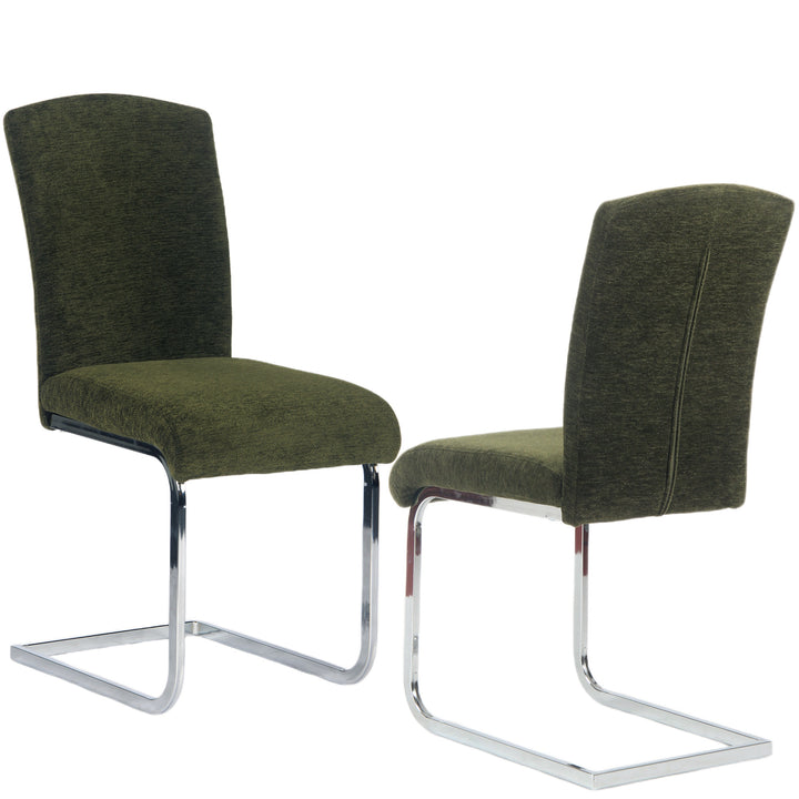 YOUNIKE Upholstered Dining Chairs Set of 2 with High Back Armless Cantilever Design