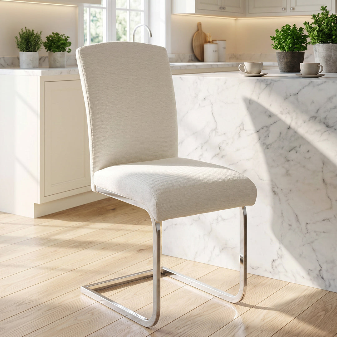 YOUNIKE Upholstered Dining Chairs Set of 2 with High Back Armless Cantilever Design