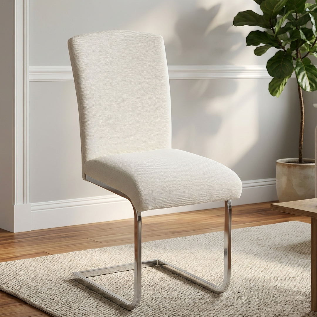 YOUNIKE Upholstered Dining Chairs Set of 2 with High Back Armless Cantilever Design