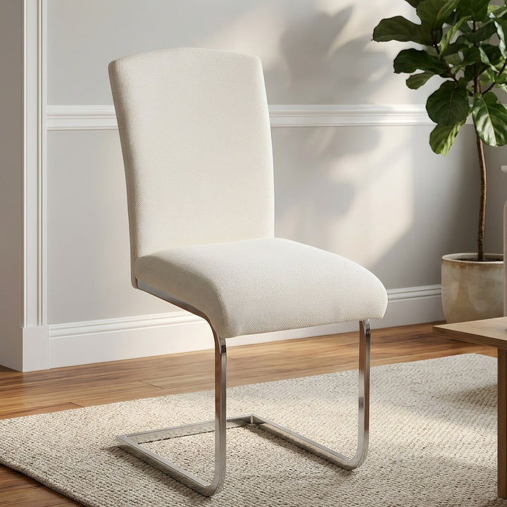 YOUNIKE Upholstered Dining Chairs Set of 2 with High Back Armless Cantilever Design