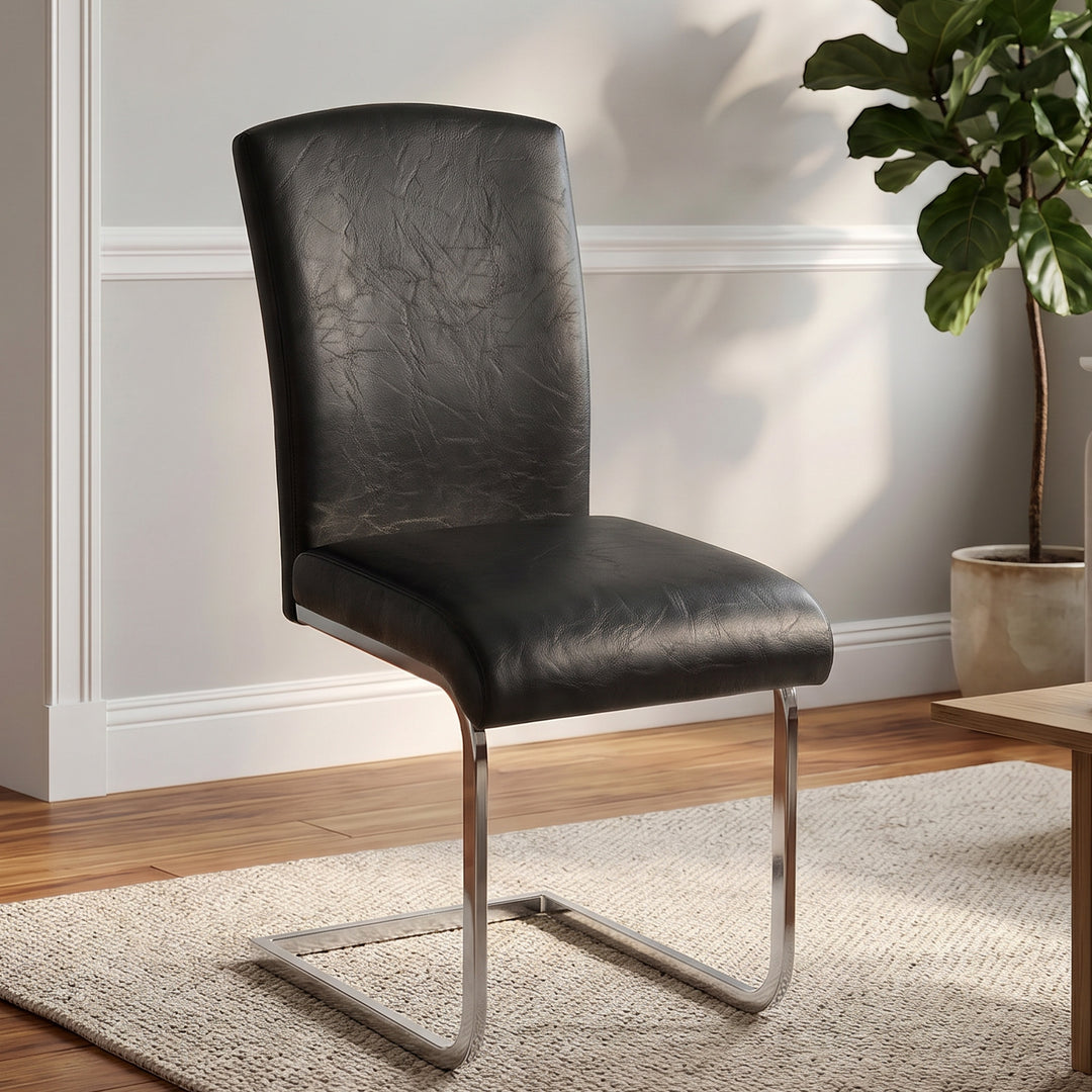 YOUNIKE Upholstered Dining Chairs Set of 2 with High Back Armless Cantilever Design