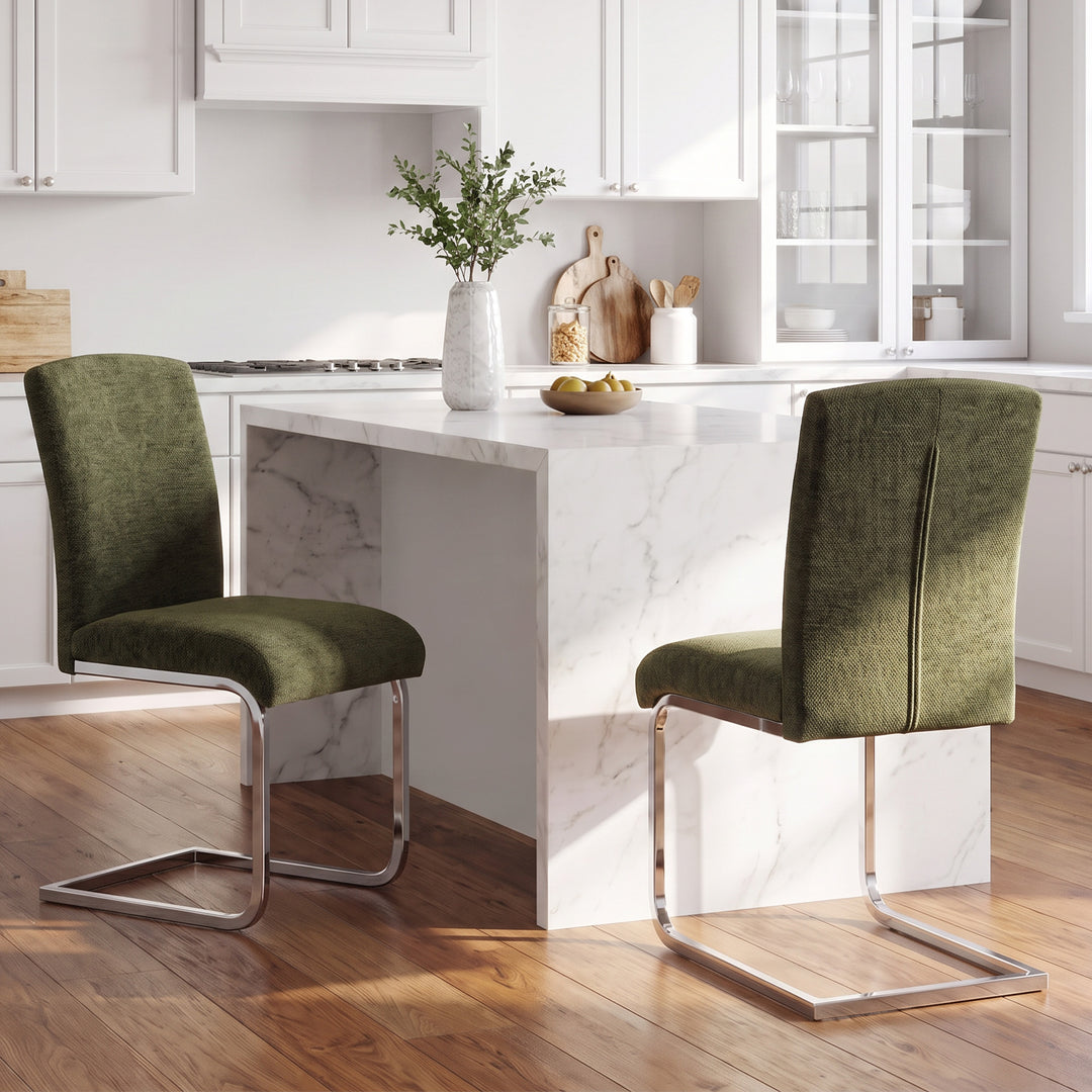 YOUNIKE Upholstered Dining Chairs Set of 2 with High Back Armless Cantilever Design