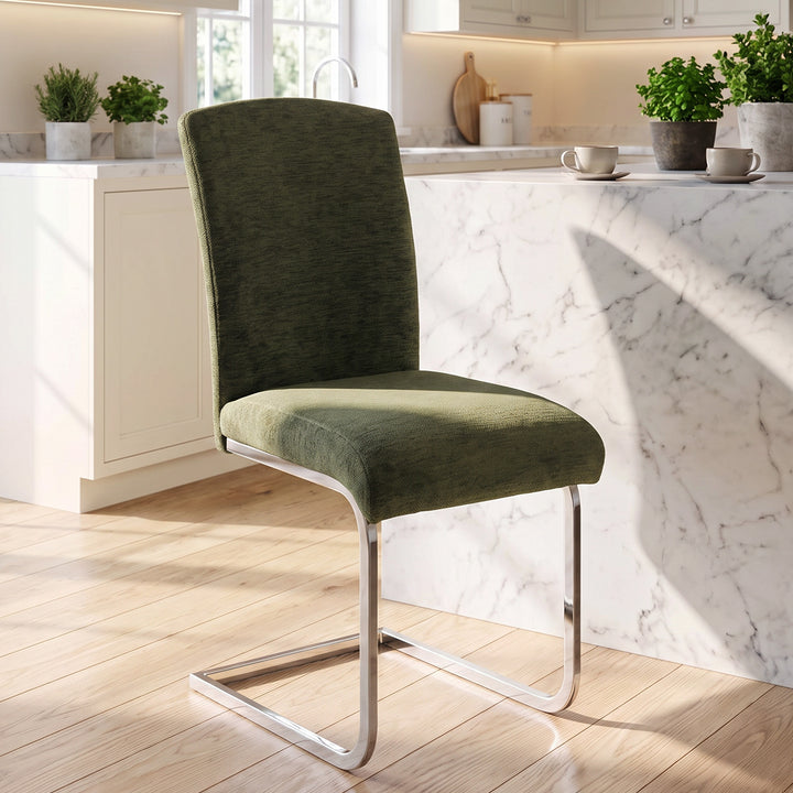 YOUNIKE Upholstered Dining Chairs Set of 2 with High Back Armless Cantilever Design