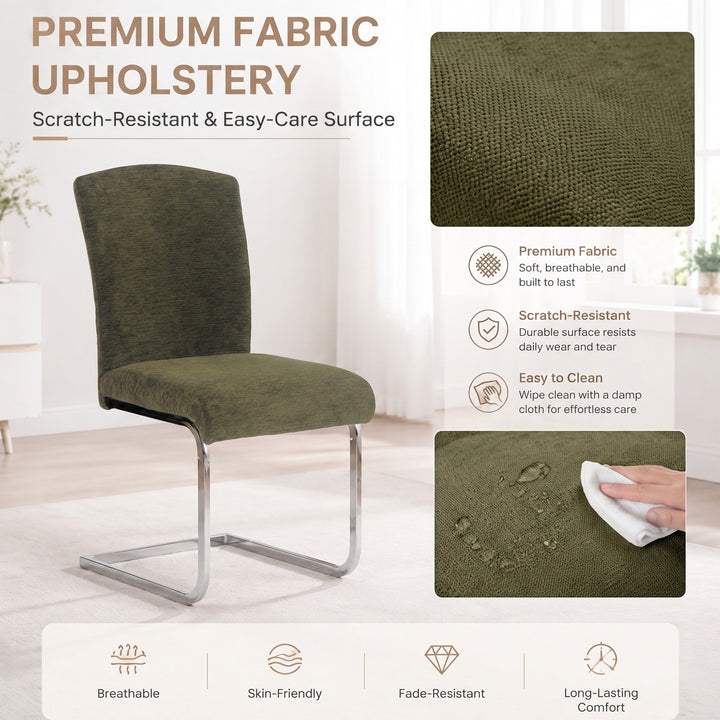 YOUNIKE Upholstered Dining Chairs Set of 2 with High Back Armless Cantilever Design