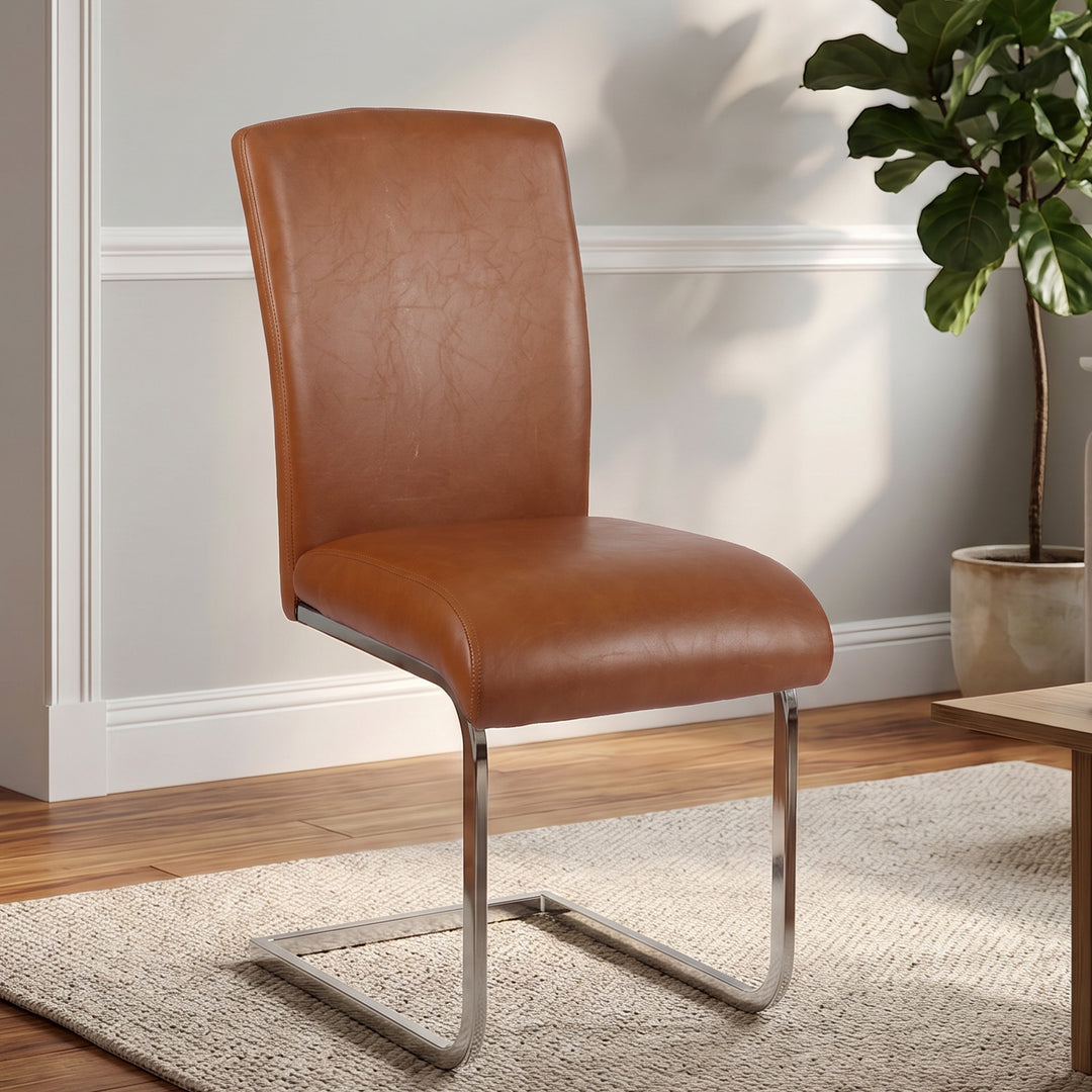 YOUNIKE Upholstered Dining Chairs Set of 2 with High Back Armless Cantilever Design