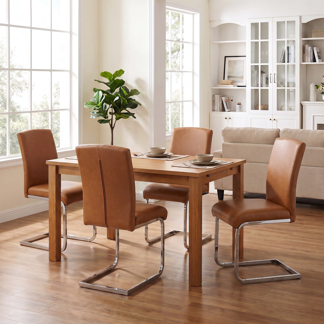YOUNIKE Upholstered Dining Chairs Set of 2 with High Back Armless Cantilever Design