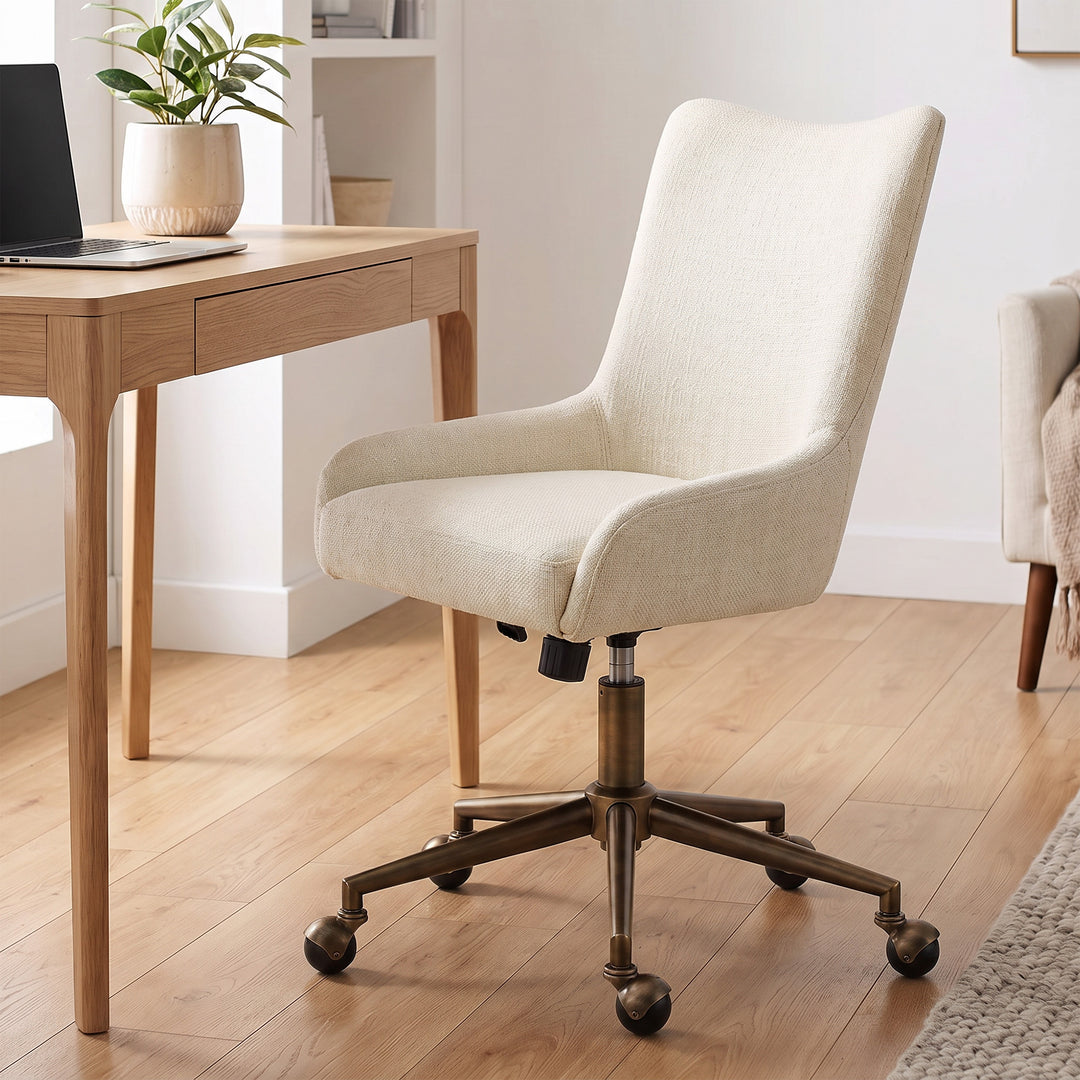 YOUNIKE Modern Office Chair Executive Desk Chair with Curved Backrest Adjustable Height Swivel Rolling Office Chair