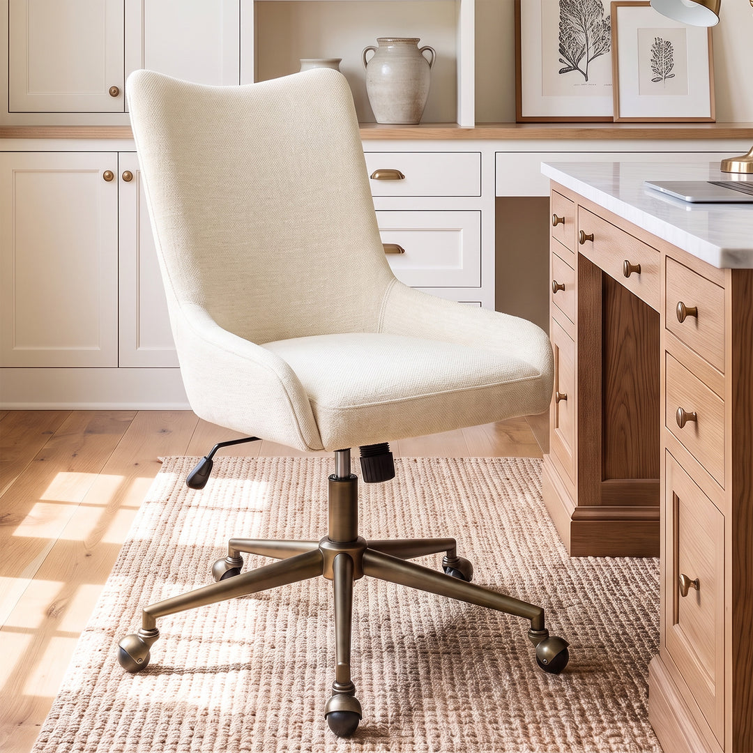 YOUNIKE Modern Office Chair Executive Desk Chair with Curved Backrest Adjustable Height Swivel Rolling Office Chair