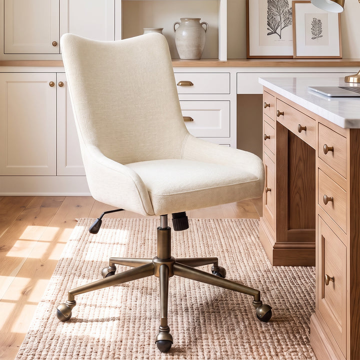 YOUNIKE Modern Office Chair Executive Desk Chair with Curved Backrest Adjustable Height Swivel Rolling Office Chair