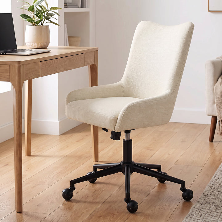YOUNIKE Modern Office Chair Executive Desk Chair with Curved Backrest Adjustable Height Swivel Rolling Office Chair