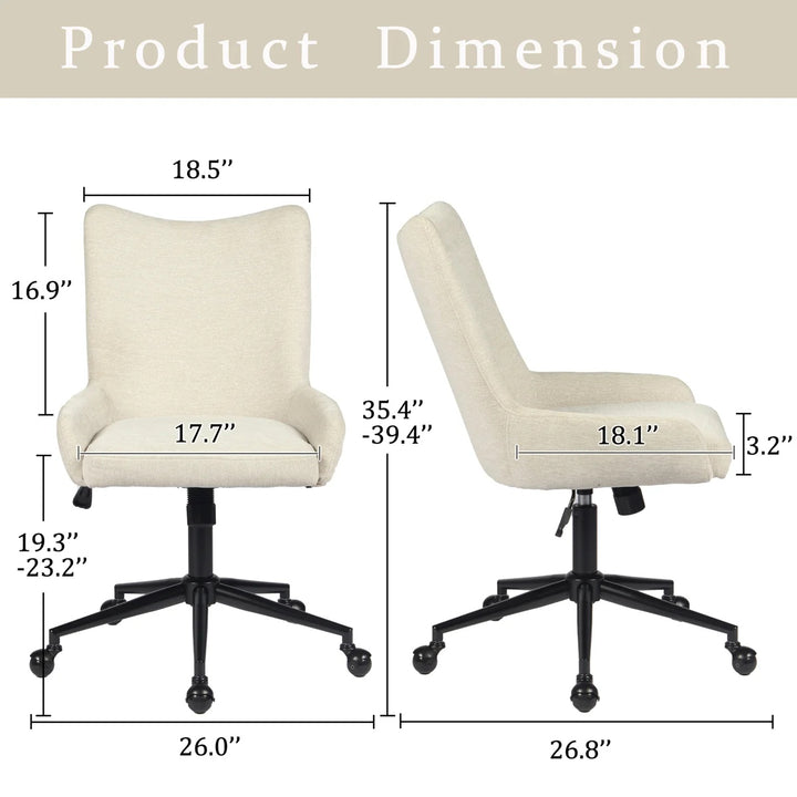 YOUNIKE Modern Office Chair Executive Desk Chair with Curved Backrest Adjustable Height Swivel Rolling Office Chair